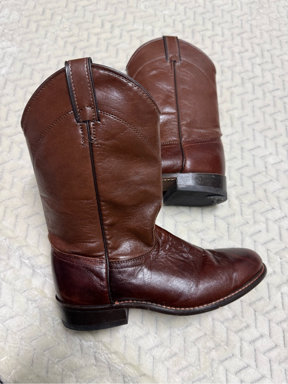 Laredo Brown Leather Cowboy Boots - Classic Pull-On Western
